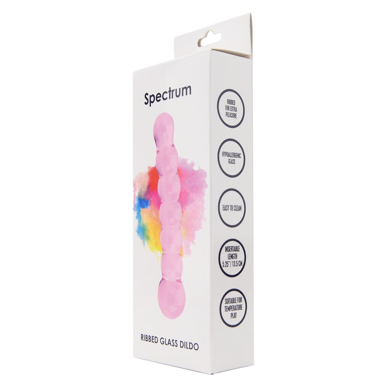 Spectrum Ribbed Glass Dildo