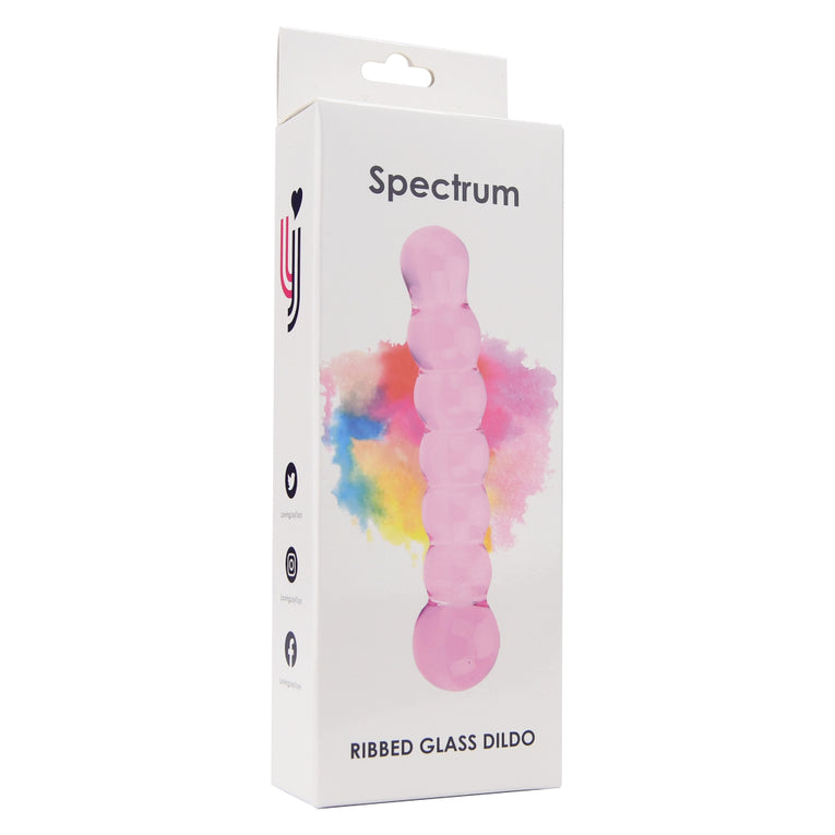 Spectrum Ribbed Glass Dildo