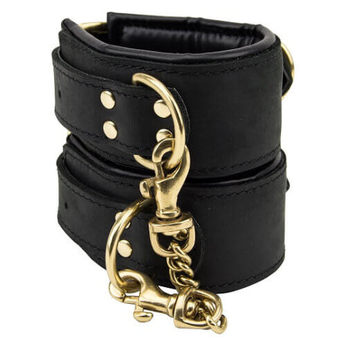 Bound Noir Nubuck Leather Slim Wrist Cuffs