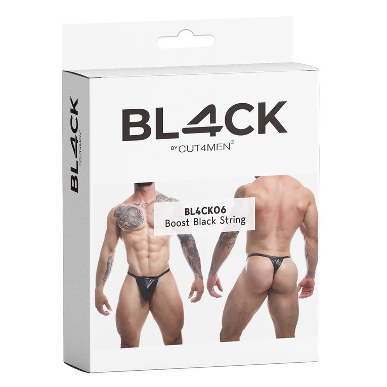 C4M Boost Black Leatherette G-String Medium